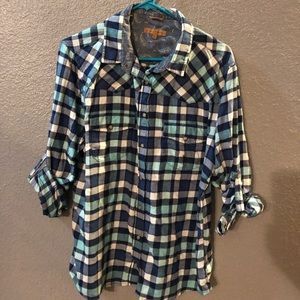Blue checkered Plaid Flannel